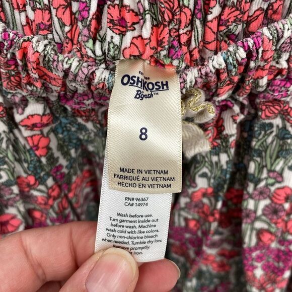 Oshkosh B‘Gosh Floral Textured Skirt Elastic Waist Knee Length girls 8 - Picture 3 of 5